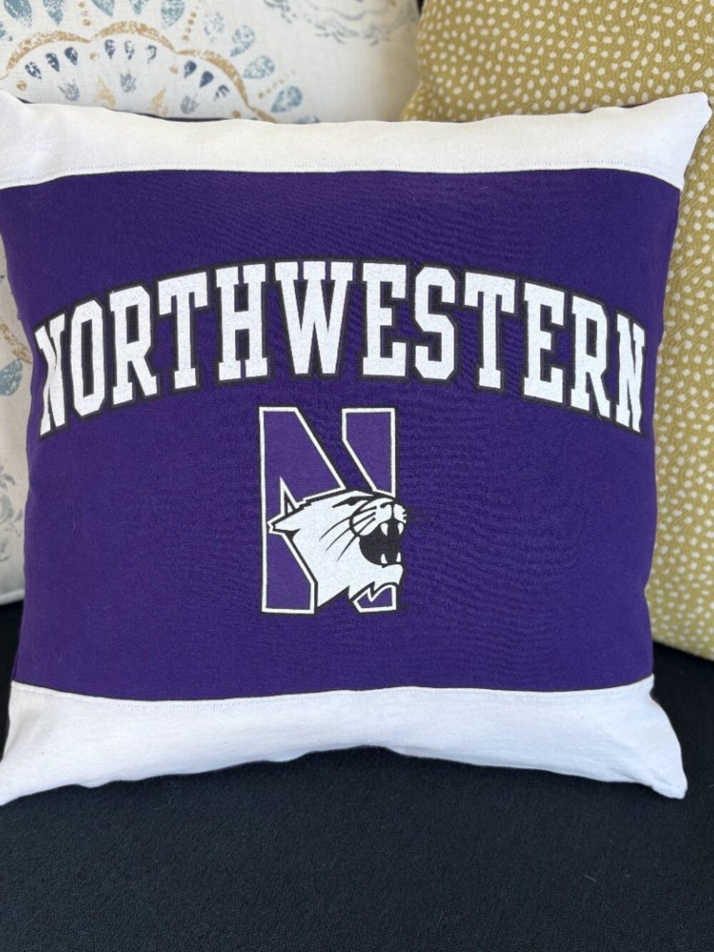Northwestern University Wildcats Handmade reworked 16" Throw pillow cover only